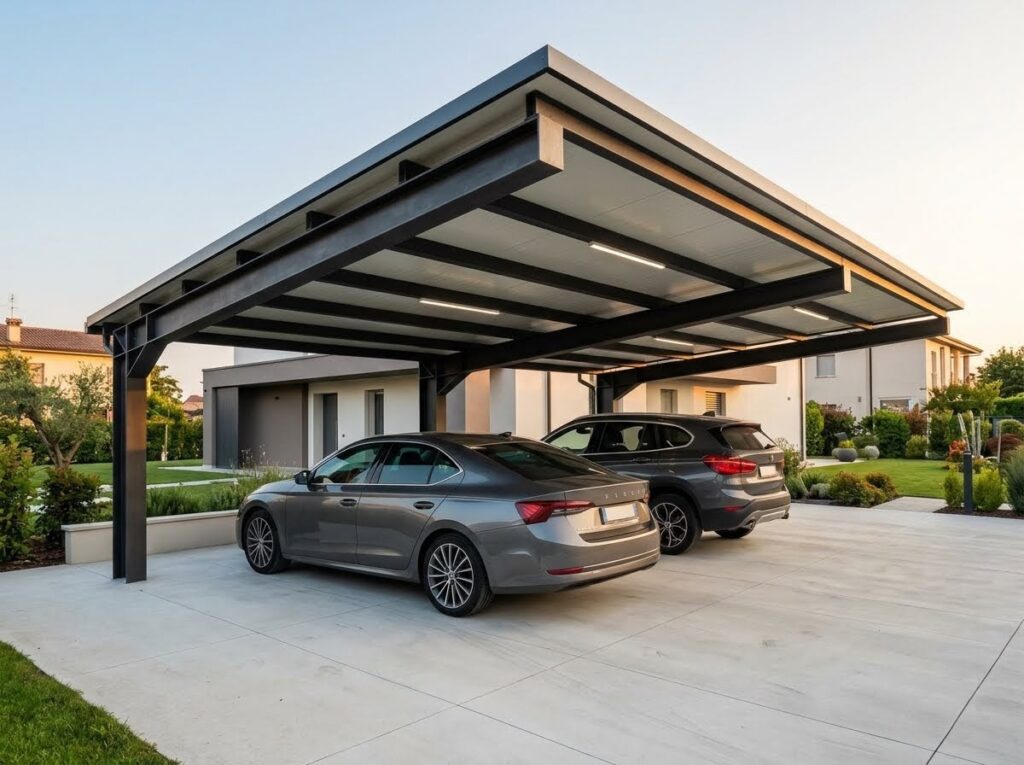 Carport in ferro su misura per posto auto e coperture esterne in Veneto